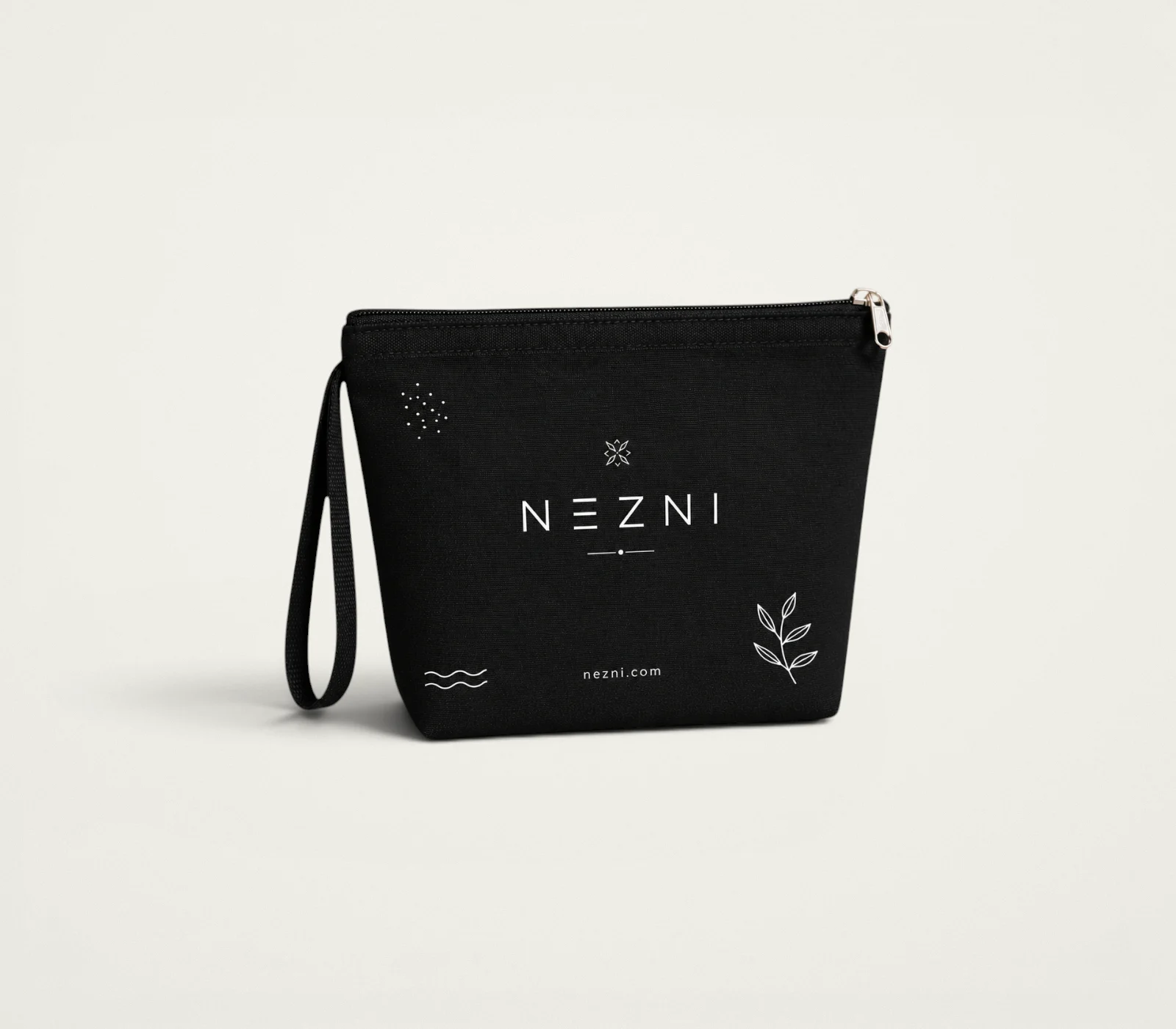 MK-04 Black Canvas Cosmetic Bag product image