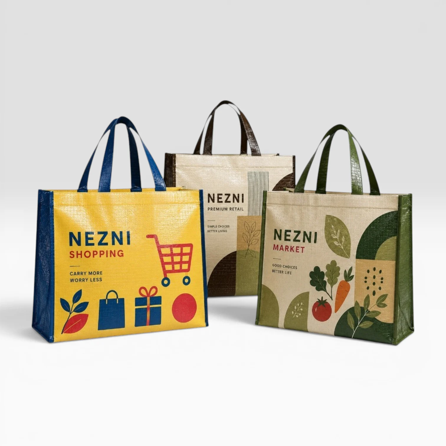 Printed PP woven shopping bag examples